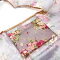thumbnail image 4 of Wrapables Large & Small Foldable Tote Nylon Reusable Grocery Bags, Set of 2, Roses on Khaki, 4 of 5