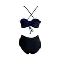 thumbnail image 6 of ZXLBBD Swimsuit for Women 2 Piece Swimwear Push Up Bikini Top with High Waist Bottoms Tummy Control Bathing Suit Casual Swimming Beachwear, 6 of 6