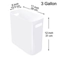 thumbnail image 3 of Youngever 2 Pack 3 Gallon Slim Trash Can, Plastic Garbage Container Bin, Trash Bin with Handles for Home Office, Living Room, Study Room, Kitchen, Bathroom (White), 3 of 4