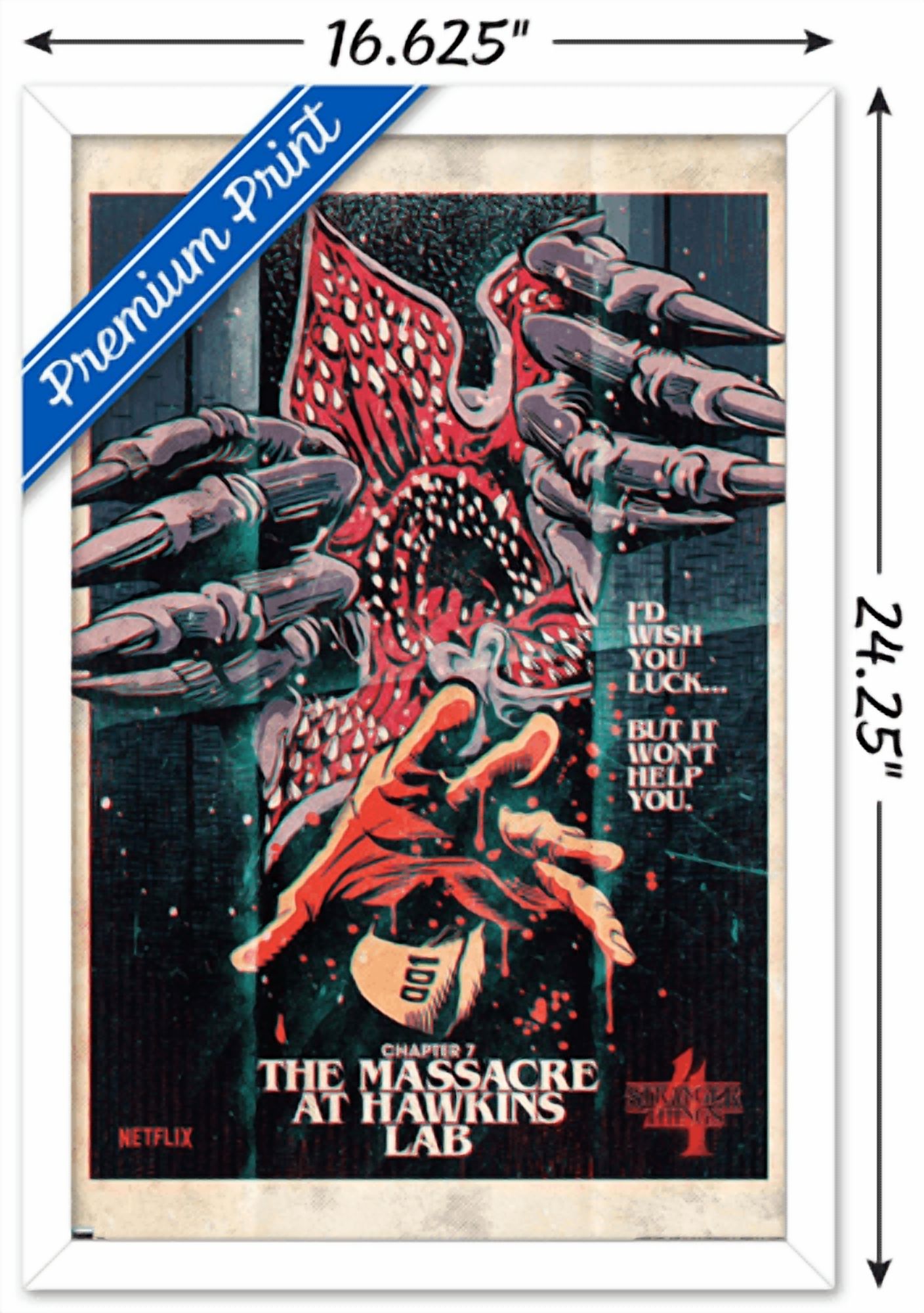 Netflix Stranger Things: Season 4 - Massacre Wall Poster, 14.725" x 22.375" Framed