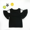thumbnail image 4 of Qingpeng Toddler Girls T Shirt Solid Color Blouse Ruffle Top Cotton Casual Tees Plain Shirt, 4 of 5