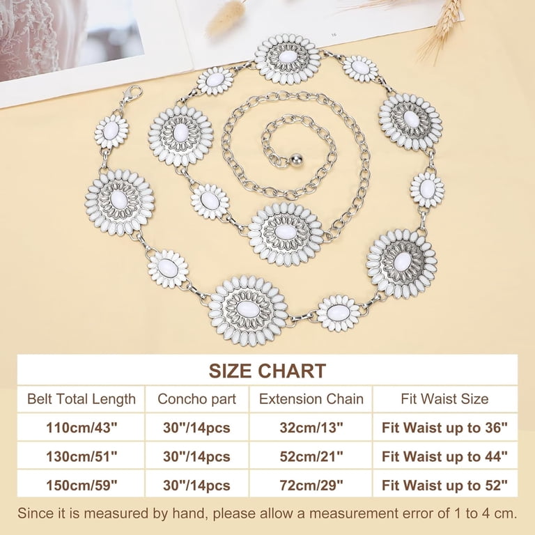 Zhengup Women Concho Chain Belt Metal Link Western Cowgirl  display picture 1