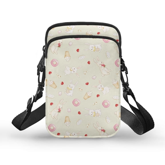 HELLHERO Bunny Donuts Underarm Shoulder Bag with Zipper Closed Men, Women for Daily Commute or Casual Outings 4.33"x1.97"x7.09"