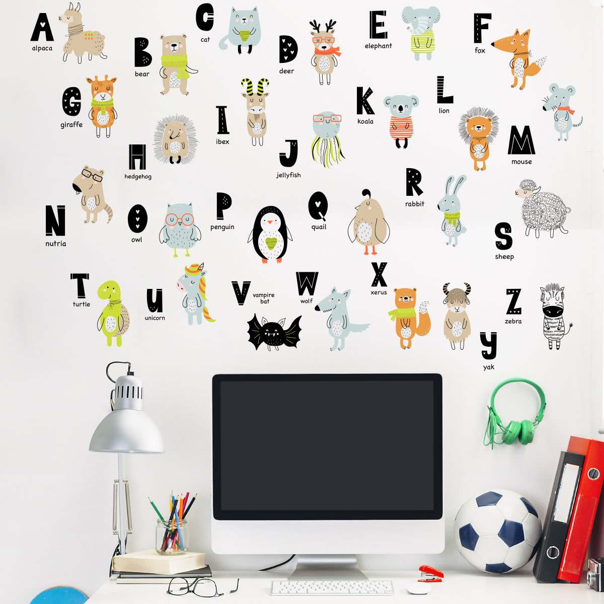 ABC Stickers Alphabet Decals Animal Alphabet Wall Decals Classroom Wall Decals Wall