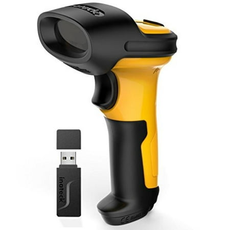 Inateck 2.4GHz Wireless Laser Barcode Scanner, 2600mAh Battery, 60m Range, Automatic Fast and Precise scanning, Working Time Approx. 1 Month, (Best Bar Scanner App)