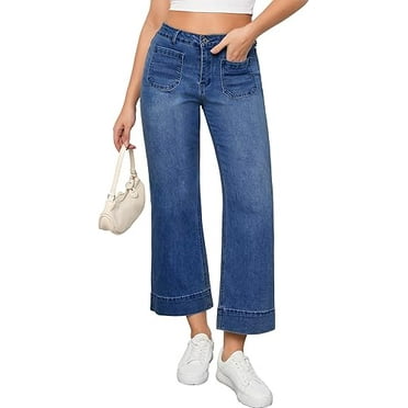 Women's High-Waist Wide-Leg Stretch Denim Jeans
