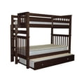 thumbnail image 2 of Bedz King Tall Bunk Beds Twin over Twin Mission Style with End Ladder and a Twin Trundle Cappuccino, 2 of 6