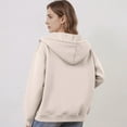 thumbnail image 5 of Mohiass Zip Up Hoodie Casual Cute Oversized Drawstring Womens Hoodie Y2k Fall Winter Long Sleeve Solid Fashion Zipper with Pockets Khaki S, 5 of 5
