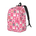 thumbnail image 1 of Vsdgher Pink Christmas Cheer Print Canvas Backpack Travel Rucksack Unisex Knapsack 15.7/17.7Inch Laptop Backpack for Work,College-Medium, 1 of 5