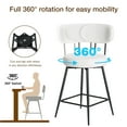 thumbnail image 4 of Hommpa 26" Swivel Bar Stools Set of 2 with Back Upholstered Counter Height Modern Boucle Bar Chairs with Metal Frame & Footrest 360° Swivel Dining Pub Chairs for Kitchen Island, 4 of 14
