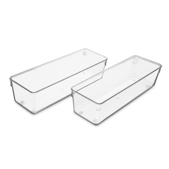 Sorbus Clear Drawer Organizer, Narrow BPA-Free Storage Tray, 2 pack