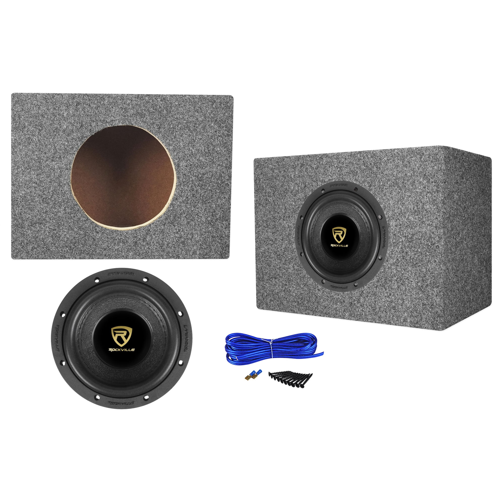 Rockville W65K9D2 6.5" 1000 Watt Car Audio Subwoofer+Sealed Sub Box Enclosure