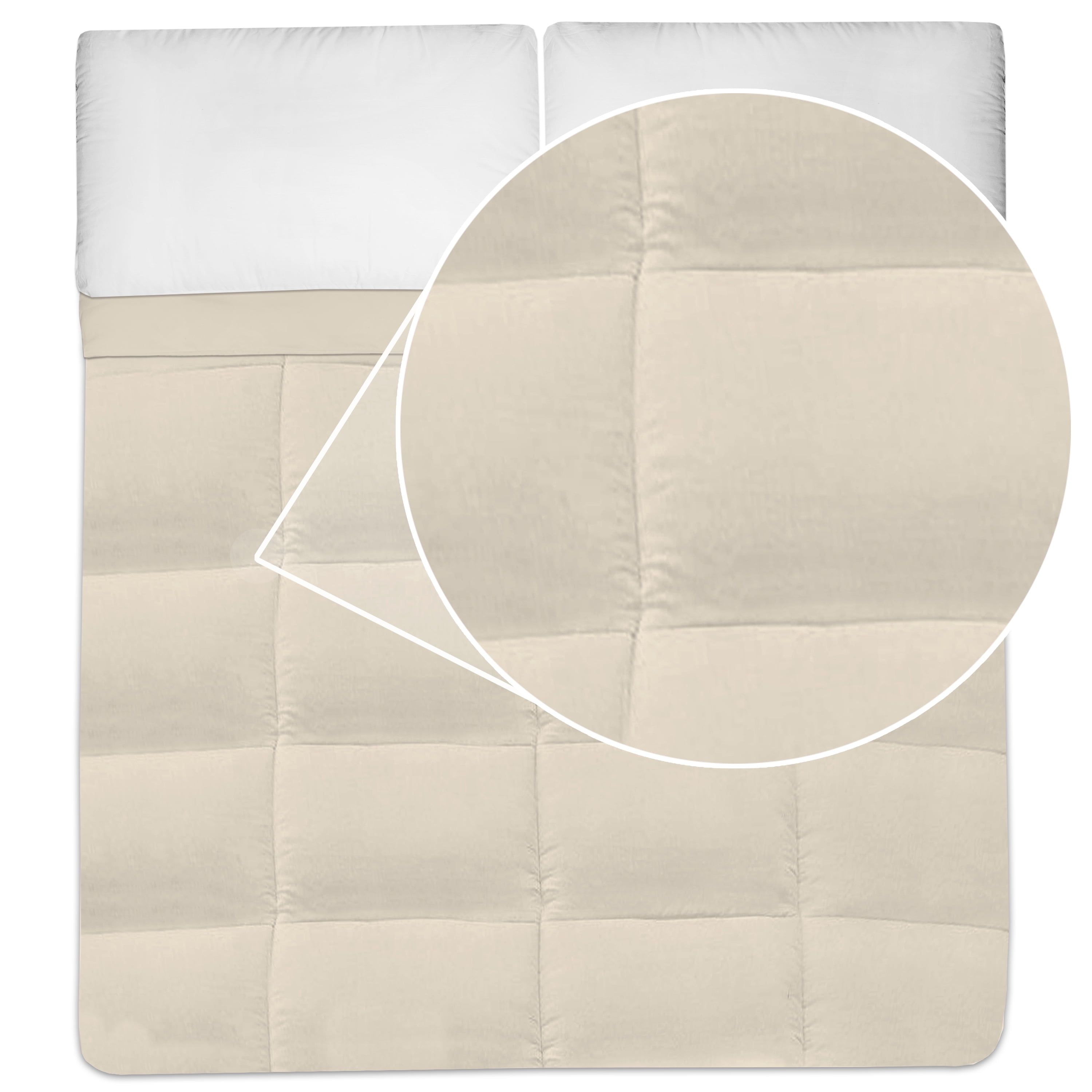 Down Alternative Polyester Box Stitch Microfiber Comforter - Queen