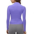 thumbnail image 5 of Trgacdwlo Women's Mock Neck Tops Long Sleeve Slim Fit Turtleneck Casual Layering Basic Soft Lightweight Stretch Shirts for Women Purple M, 5 of 7