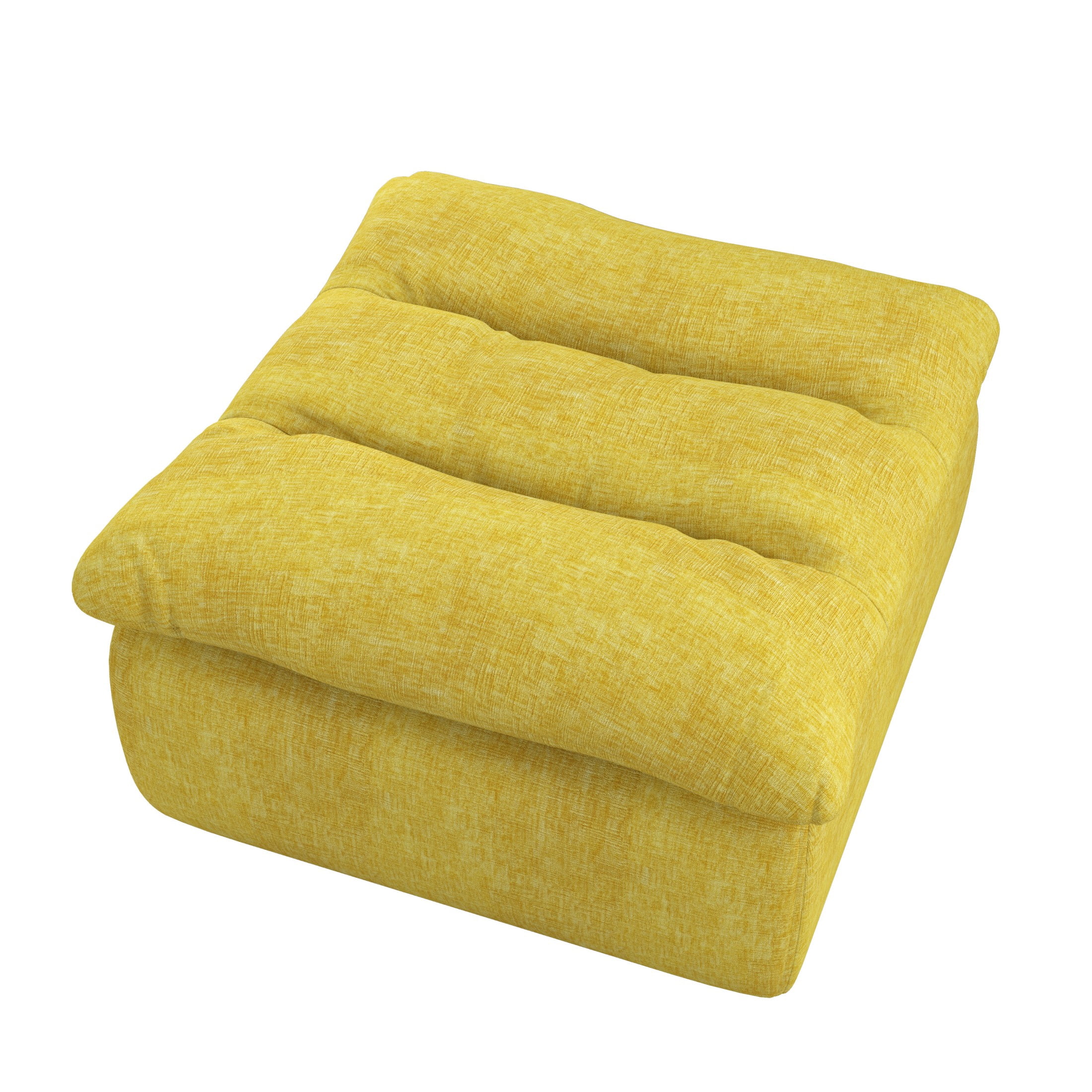 Aukfa 150" U-Shape Sectional Sofa with Ottoman, 6-Seater Chenille Modular Couch, Free Combination & Side Pockets, Yellow