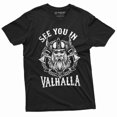 thumbnail image 3 of Men'S Viking Warrior T-Shirt See You In Valhalla Nordic Norse Mythology Odin Thor Tee (Large Grey), 3 of 6
