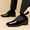 Black, variant on Tawop Men Dress Shoes Faux Leather Casual Dress Shoes British Fashion Business Soft Sole Black Size:6.5