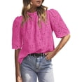 thumbnail image 1 of Blusa de verano PRETTYGARDEN bordada con ojales para mujer, 1 of 7