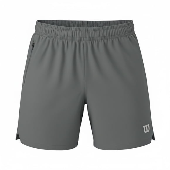 Short Deportivo Wilson para Hombre Run Zip Color Gris Oxford Talla G