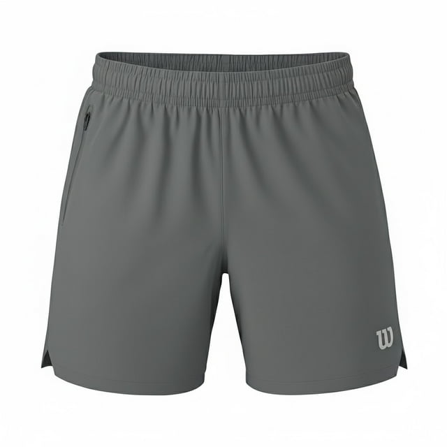 Short Deportivo Wilson para Hombre Run Zip Color Gris Oxford Talla CH