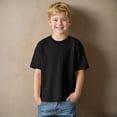 thumbnail image 2 of NIEWTR Boys Short Sleeve T Shirts Soft Cotton Fabric Crew Neck Summer Tops Relaxed Fit Casual Sports Tees Size 7-10 Years(A-Black,7-8 Years), 2 of 8