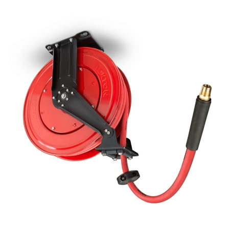 TEKTON 50 ft. x 1/2 in. I.D. Dual Arm Auto Rewind Air Hose Reel