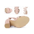 thumbnail image 2 of BLISSFUL STEP Strappy Block Heels Lace Up Sandals for Women Dust Pink 6, 2 of 6