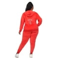 thumbnail image 4 of White Mark Women's Rhinestone 2 Piece Velour Tracksuit Set, 4 of 6