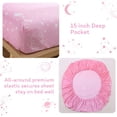 thumbnail image 3 of Pink Moon Unicorn Kids Sheet Set Full Piece Cute Printed Microfiber Bed Sheets for Girls Deep Pocket, 3 of 7