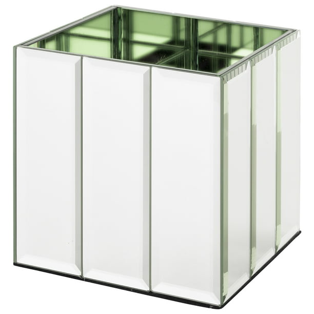 Koyal Whole Mirror Vase, Mirror Glass Cube Table