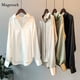 thumbnail image 2 of Seda coreana Oficina señoras elegante camisa blusa mujer moda botón arriba satén camisa Vintage blanco manga larga camisas Tops 11355 Tan Jianjun  unisex, 2 of 2