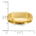 thumbnail image 3 of Auriga 14k Yellow Gold 6mm Lightweight Brushed Satin/Polished Line Edge Wedding Band for Women Size 13.5, 3 of 6