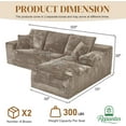 thumbnail image 6 of LLappuil 108" Sectional Sofa, Modular Sectional Couch with Left Chaise, Deep Seat Corduroy Cloud Sofa for Living Room Brown, 6 of 8