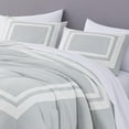thumbnail image 3 of Chezmoi Collection Wyatt 7-Piece Queen Bed in a Bag Comforter Set with Sheets Hotel Style Silver/White Square Pattern Bedding Set, 3 of 9