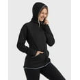 thumbnail image 5 of Hanes Sport Women's Full-Zip Fleece Hoodie Black Heather S, 5 of 6