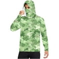 thumbnail image 2 of BiZtdJrK Sun Protection Long Sleeve Shirts for Man Neck Gaiter Hooded Shirt with Mask Summer Beach Cool Hoodie Going Out Tops Green L, 2 of 7