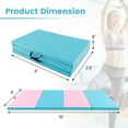 thumbnail image 3 of Costway 10" x 4" x 2" 4-Panel Folding Exercise Mat with Carrying Handles for Gym Yoga Pink&Blue, 3 of 10