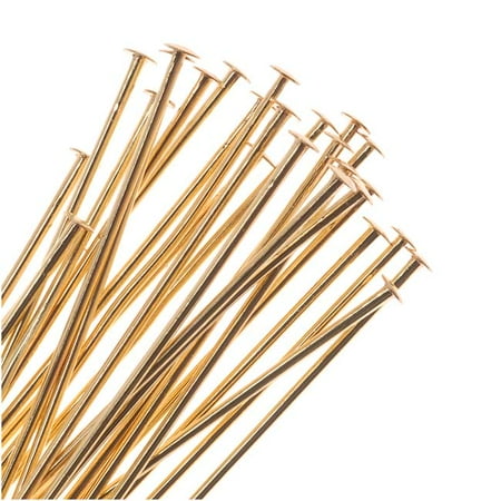 - 22K Gold Plated Head Pins - 22 Gauge/1 Inch (50)