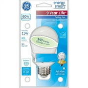 GE 60 watt Equivalent (uses 15 watts) Ceiling Fan CFL, 1 Pack