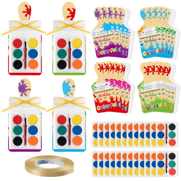 Set de pintura de acuarela ArianQicult, 24 unidades, con tarjetas de agradecimiento