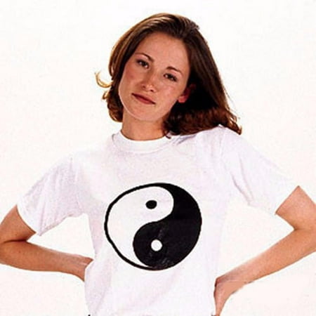 White T-SHIRT -Yin and Yang Large Logo