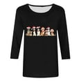 thumbnail image 4 of Women Christmas Tree Printed Tshirts Sweatshirts Trendy Zipper Long Sweaters Cardigans Basic Crewneck Tee Fall Tops 3/4 Sleeve Dressy Casual, 4 of 5