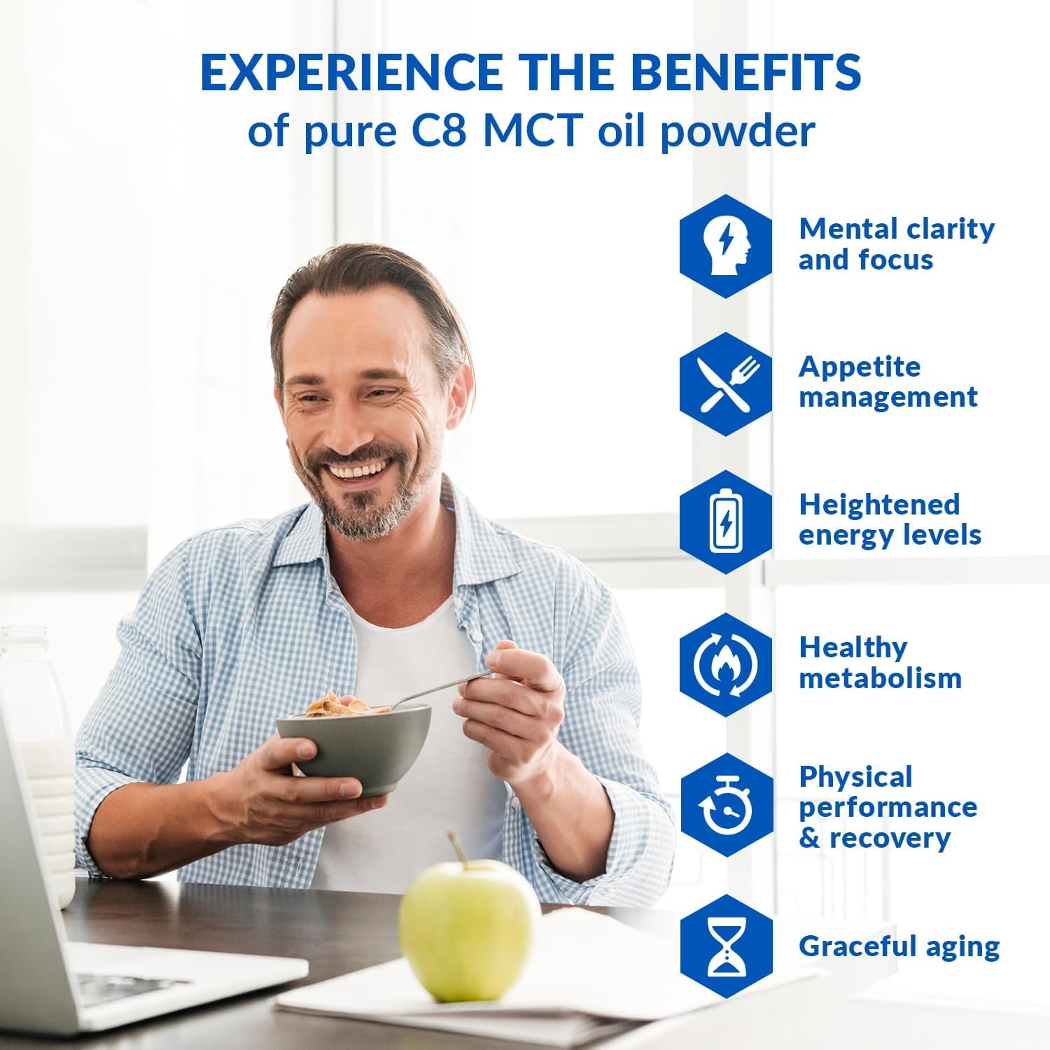 BioTrust Keto Elevate – C8 MCT Oil Powder – Ketogenic MCT Coffee Creamer, Keto Coffee Creamer – Clean Energy, Mental Focus & Clarity – 100% Caprylic Acid MCT Powder, Non-GMO (Unflavored, 20 Servings)