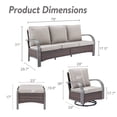 thumbnail image 3 of OPOHORO 5-Piece Outdoor Conversation Sets with Sofa, Swivel Rocking Chairs and Ottomans, 3 of 13