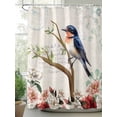 thumbnail image 2 of Fsddascl Spring Bird Branch Shower Curtain Set - 36" x 78" Washable Bathtub Curtain with 12 Hooks, Farmhouse Vintage Botanical Floral Waterproof Fabric Stall Shower Curtains for Bathroom/Bathtub, 2 of 6