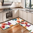 thumbnail image 3 of Kitchen Rugs Sets Of 2,White Butterfly Flower Field Pattern Anti Fatigue Kitchen Mat Rugs Non Slip Washable,Decorative Kitchen Floor Mats for Kitchen,Sink,Laundry,17"x47"+17"x47", 3 of 5