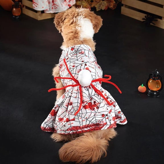 Halloween Dog Dress,Scary Spider Pet Costume for Small Medium Dogs,4 Sizes for 3.3-16.5lb Dogs