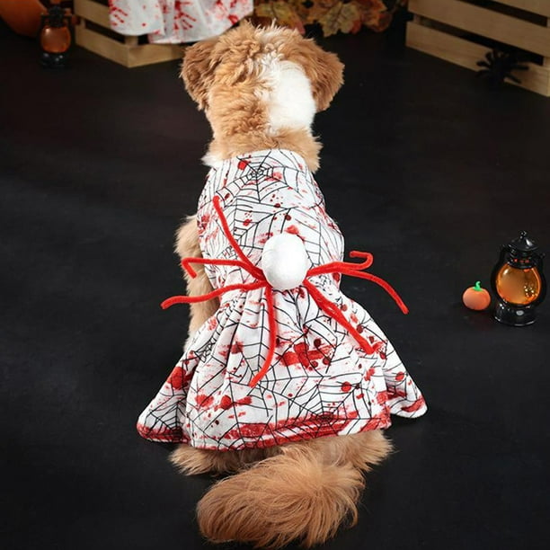 Pisexur Suministros para mascotas Nueva ropa de Halloween para mascotas Falda aterradora Araña Ropa para perros pequeños y medianos Cuatro tamaños adecuados para perros qperros, gatos y animales