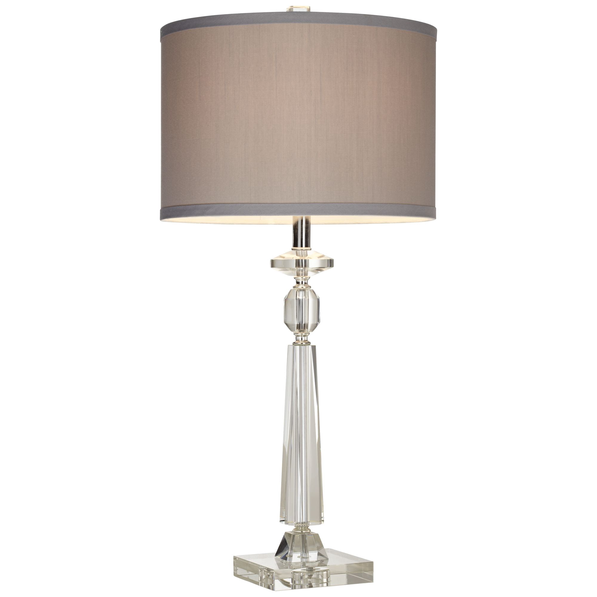 Vienna Full Spectrum Aline 27" Tall Geometric Modern Table Lamps Set of 2 Clear Crystal Living Room Bedroom Bedside Nightstand