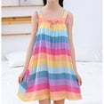 thumbnail image 4 of EnJoCho Robe d'Été Sans Manches pour Fille, Robe Ligne A, Robe à Volants Irisée, Robe Décontractée à Bretelles avec Nœud, 4 of 6